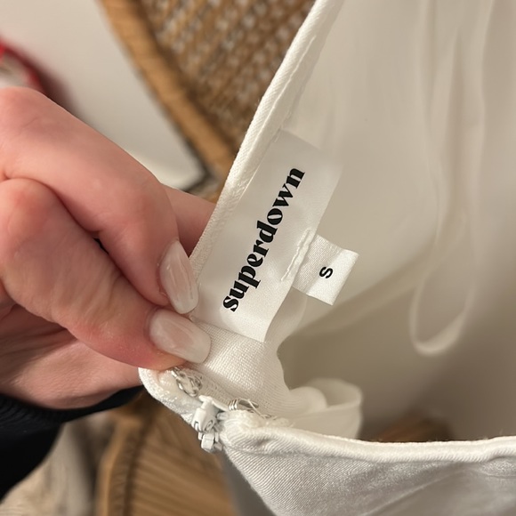 Superdown Elaine Dress/ fitted white fringe dress - Picture 4 of 7